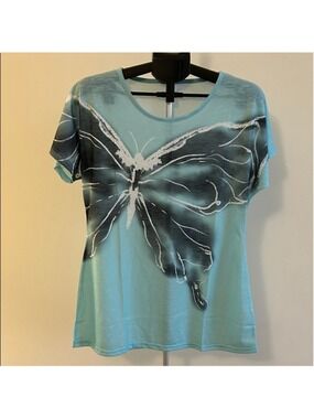 Aqua Butterfly Graphic Tee